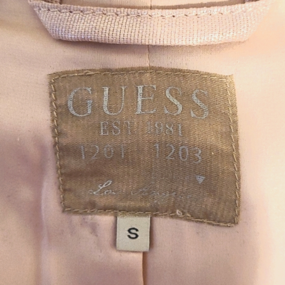 Guess - Moto Style Vintage Pink Shimmer Leather Jacket! - Picture 3 of 3